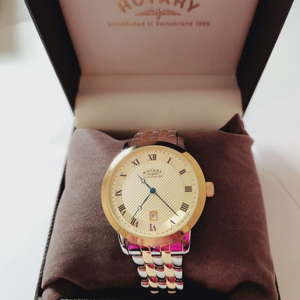 NWT Rotary Men's Two-tone Dress Watch